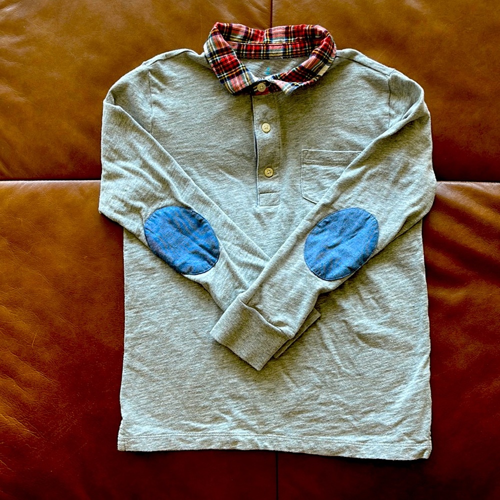 Crewcuts long sleeved mixed tartan polo